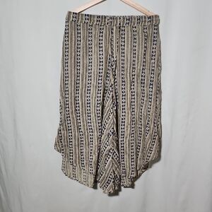 Cost Plus World Market Cream and Blue Boho Stripe Pants